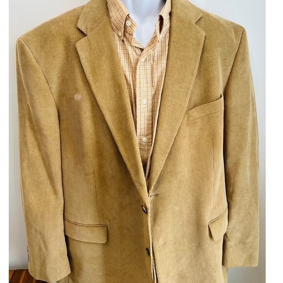 Dockers Tan Corduroy Blazer Men’s 48L S913 Classic Light Brown Tailored Jacket - Picture 2 of 8